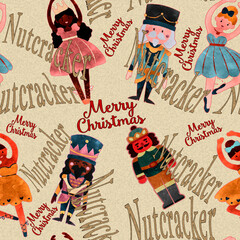 Nutcracker merry christmas pattern