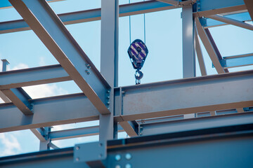 Steel frame commercial building under construction