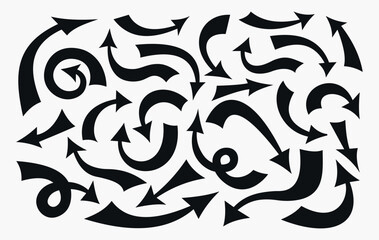 set of abstract hand drawn arrows, doodle arroe icons collection, trendy modern vector graphic element