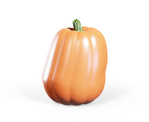 Pumpkin, 3D rendering isolated on white background