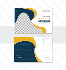 Modern business postcard design template