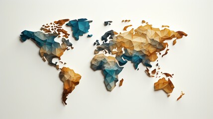 abstract map illustration with cartography world map