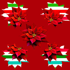 Christmas flowers decoration patterns