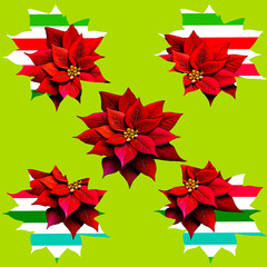 Christmas flowers decoration patterns