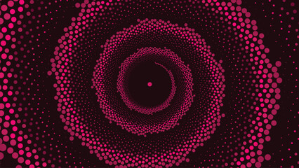 Abstract spiral vortex dotted symbol logotype background.