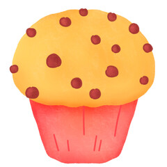 Chocolate chips cupcake