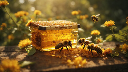 honey with bee