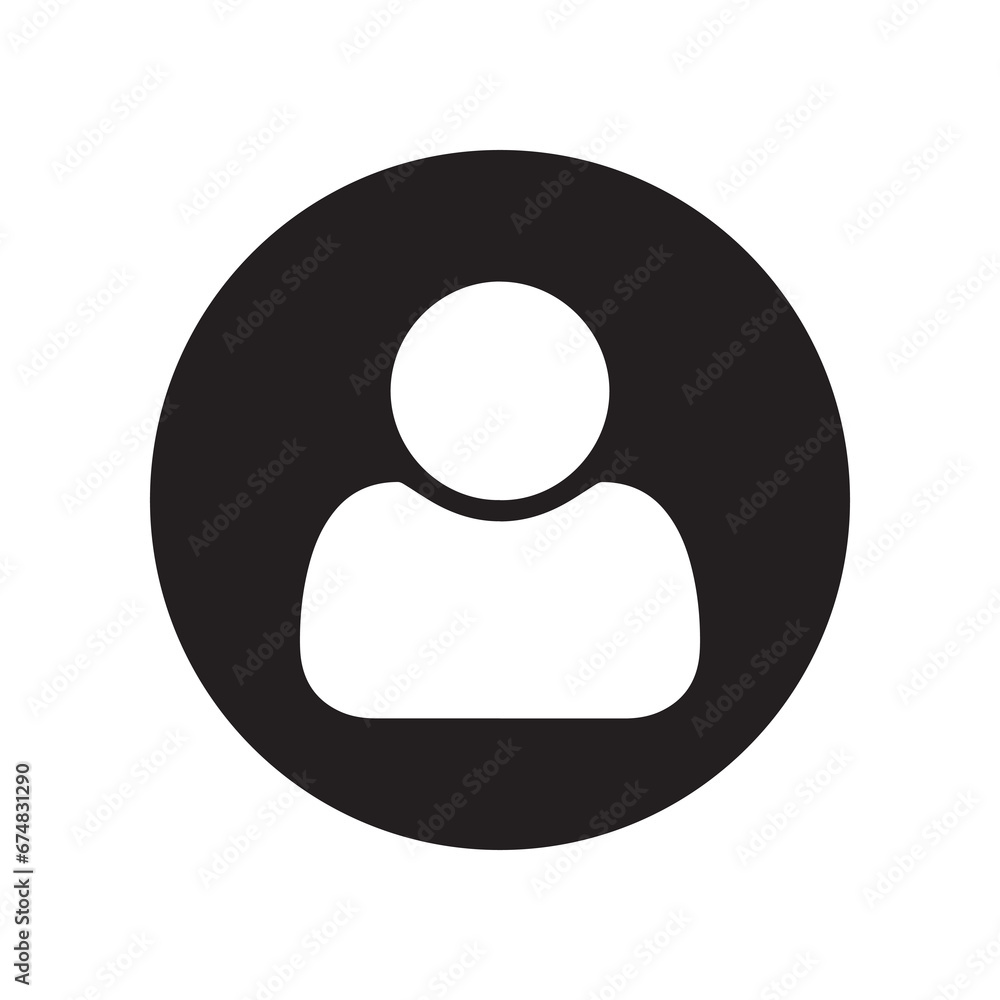 Poster user icon vector. profile mark logo design. profile vector icon illustration in circle isolated on w