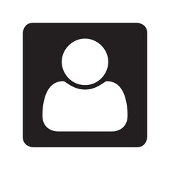 User icon vector. Profile mark logo design. Profile vector icon illustration in square isolated on white background	