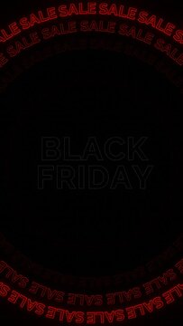 Vertical vdieo black friday text with sale waves loop animation
