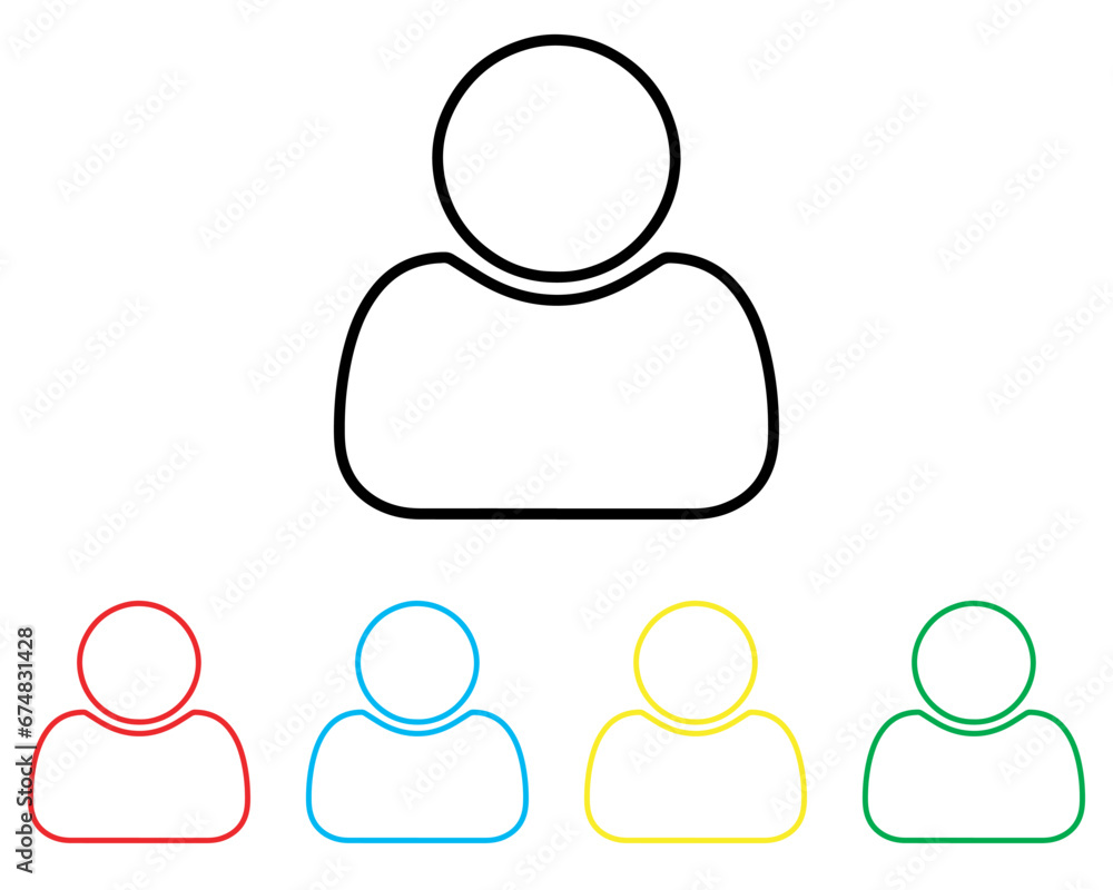 Poster user icon vector. profile icon sign symbol in trendy flat style. set elements in colored icons. prof
