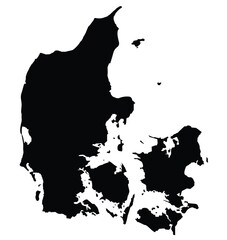 Denmark map High Detailed on white background. Abstract design vector illustration eps 10