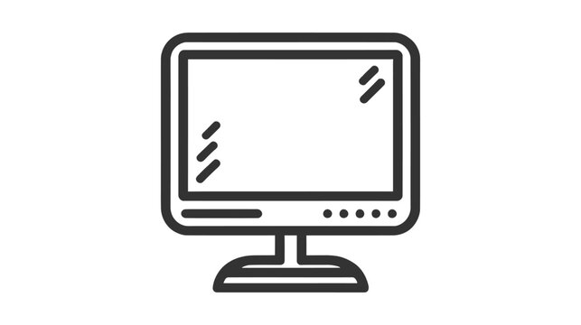Monitor icon isolated on white background. Vector illustration.