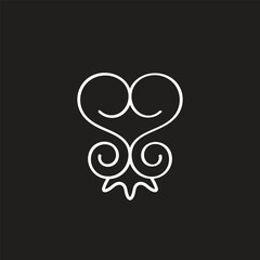 Vector monochrome icon with Adinkra symbol Sankofa
Vector adinkra Akan art symbol illustration: sankofa.