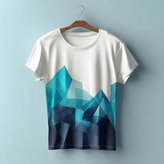 T-shirt design template with polygonal background