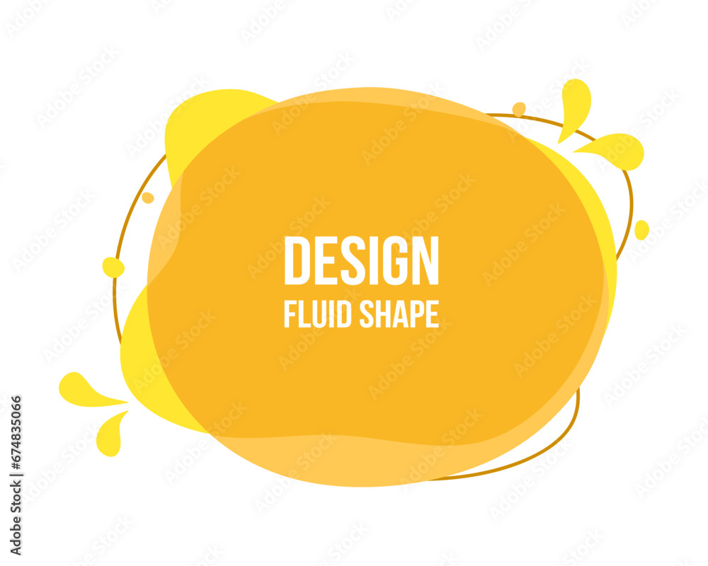 Aufkleber fluid shape template vector design in yellow and orange color. liquid shape with space for text on w