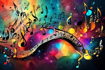 abstract background with musical notes