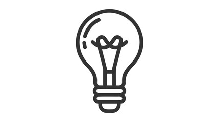 Light Bulb line icon vector, isolated on white background. Idea sign, solution, thinking concept. Lighting Electric lamp