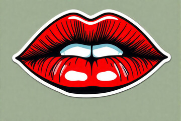 red lips close up, generated image