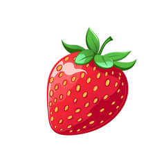 Simplified flat art illustration of a strawberry