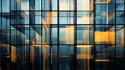 Architectural patterns constructed with glass and steel. - obrazy, fototapety, plakaty
