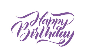 Happy Birthday Greeting Card Lettering. Birthday Calligraphy. Vector illustration. HAND DRAWN TEXT.