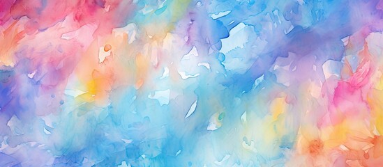 The abstract pattern and texture of watercolor on paper create vibrant backgrounds with a play of light and paint adding a touch of grunge to the blue and orange hues resulting in a colorful