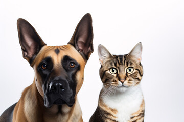 Obraz premium Two furry companions gazing before an ivory backdrop.