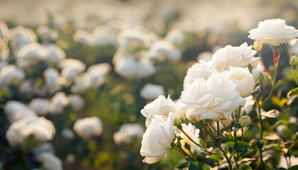 Rose flower in field with blur background