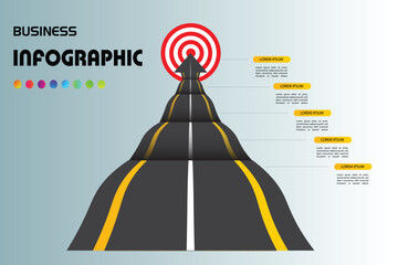Five steps infographics design vector can be used for presentations, banner, flow chart, info graph, diagram, annual report, web design. Business concept with 5 options, steps or processes