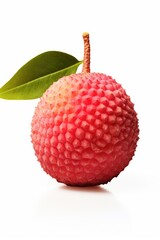 A close-up photograph of a fruit with a leaf on it. This image can be used to depict freshness, nature, healthy eating, or as a background for food-related designs