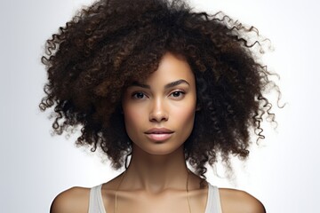 A stunning young woman with a stylish afro hairstyle. Perfect for fashion and beauty related projects