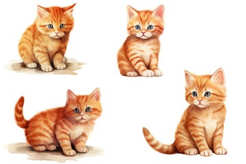 A collection of four adorable kitten pictures. Perfect for social media posts, pet blogs, or any project that needs a touch of cuteness