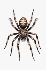 Fototapeta premium A detailed view of a spider on a white surface. This image can be used to illustrate arachnids, nature, or macro photography