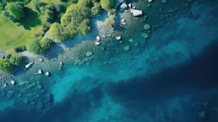 drone natural beautiful blue top view illustration above travel, summer nature, aerial water drone natural beautiful blue top view