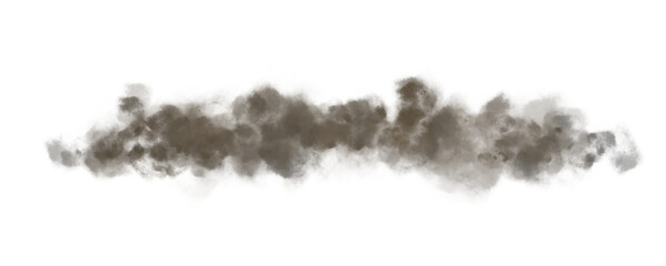 Dust clouds, sandstorms, dirty dust, dirty fog,  brown smoke. Smog effect isolated on transparent background. PNG. Brush illustration. - obrazy, fototapety, plakaty