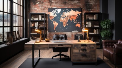 Industrial Charm Home Office