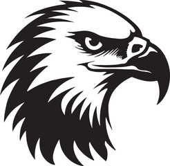 Eagle silhouette black and white logo template animal tattoo symbol and sign 