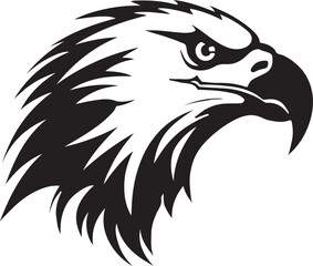 Eagle silhouette black and white logo template animal tattoo symbol and sign 