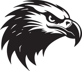 Eagle silhouette black and white logo template animal tattoo symbol and sign 