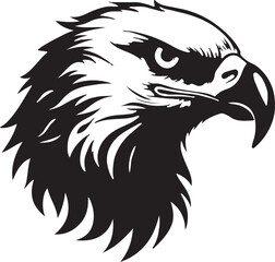 Eagle silhouette black and white logo template animal tattoo symbol and sign 