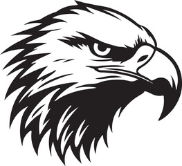 Eagle silhouette black and white logo template animal tattoo symbol and sign 