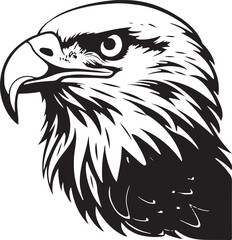 Eagle silhouette black and white logo template animal tattoo symbol and sign 