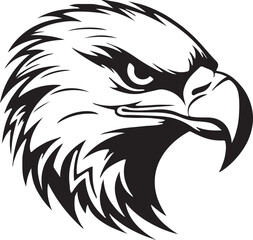 Eagle silhouette black and white logo template animal tattoo symbol and sign 