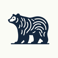 Fototapeta premium bear silhouette logo vector animals illustration,Bear icon modern symbol for graphic and web design