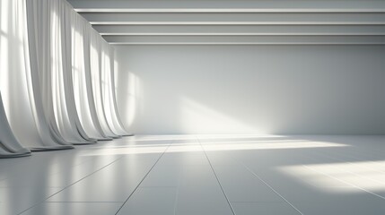 Obraz premium Shining white interior: Wallpaper and background for presentations and slides