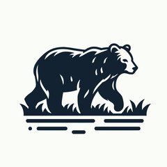 bear silhouette logo vector animals illustration,Bear icon modern symbol for graphic and web design