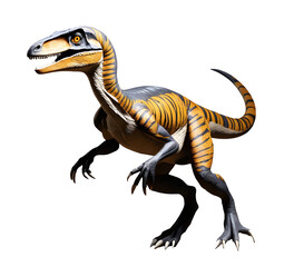 Velociraptor dinosaur 3D isolated on white,transparent