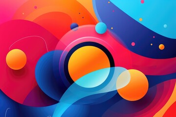 Abstract colorful background with circles and shapes