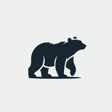 bear silhouette logo vector animals illustration,Bear icon modern symbol for graphic and web design